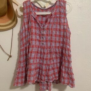 Pilcro by Anthropologie Plaid Sleeveless Top Size M EUC